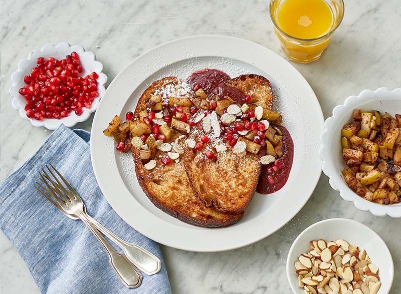 Vegan French Toast with Sumac Apple Açai Sauce
