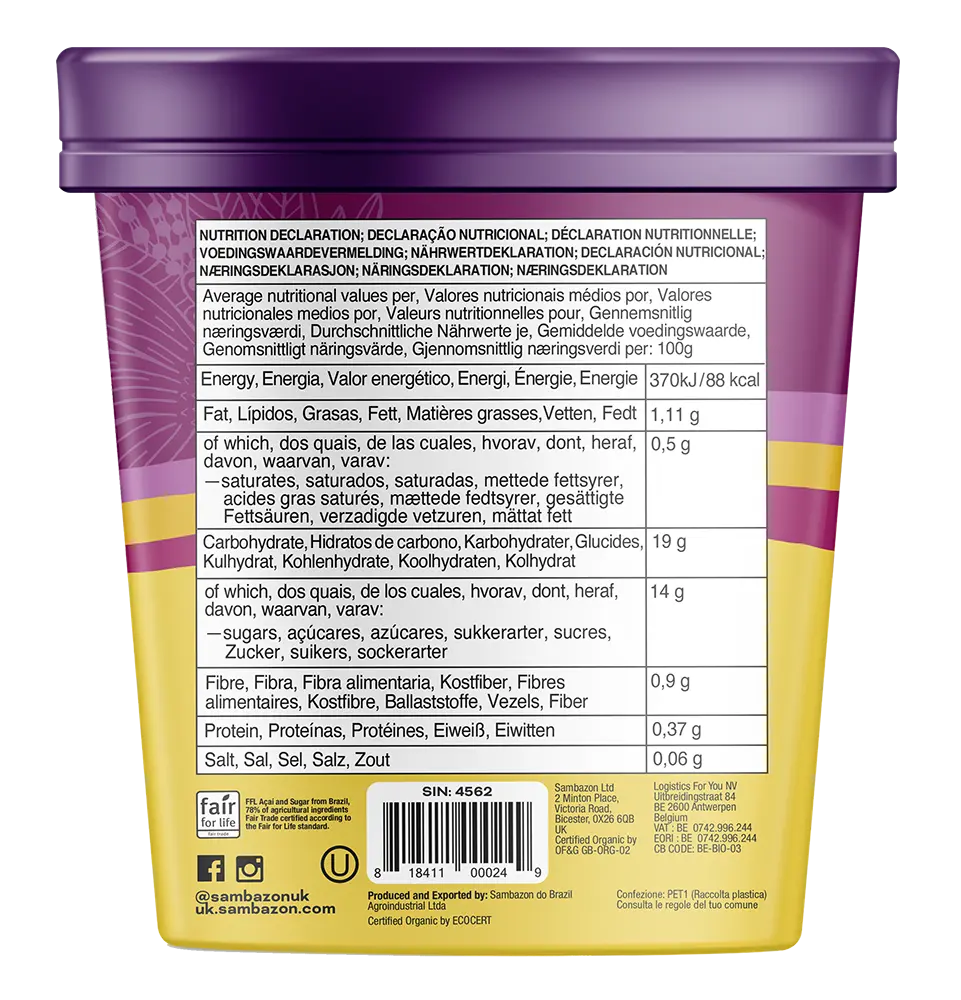 Fryst skopabar Açaí-banan