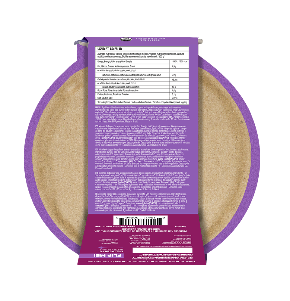 Ready-to-Eat Frozen Açaí Bowl