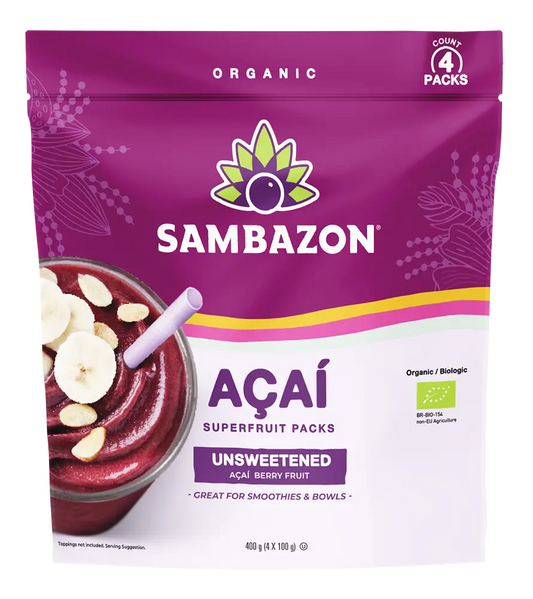 Paquetes de açaí puro congelado sin azúcar